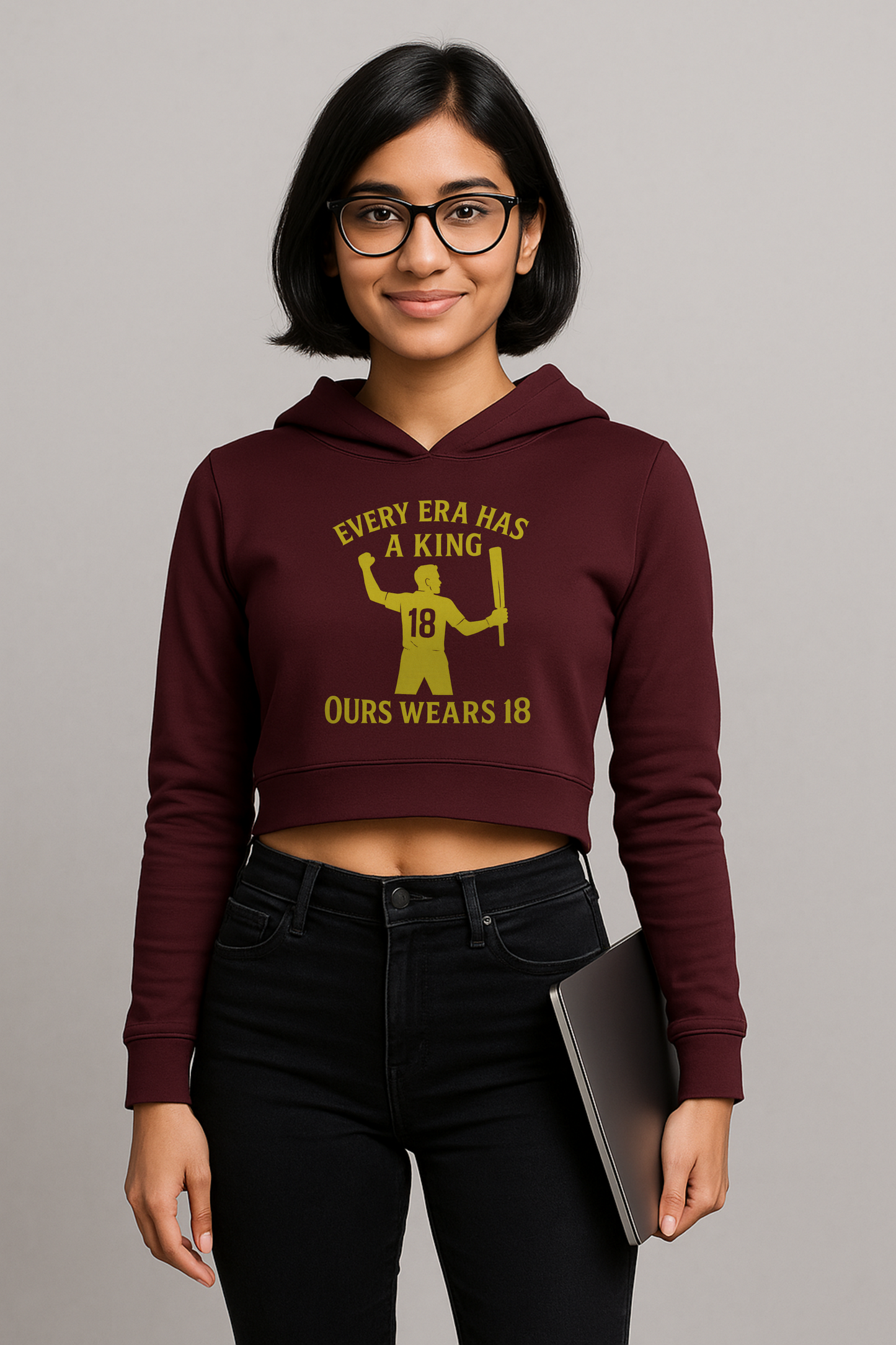 King Kohli Cropped Hoodie – Women's Fit | Legends Series