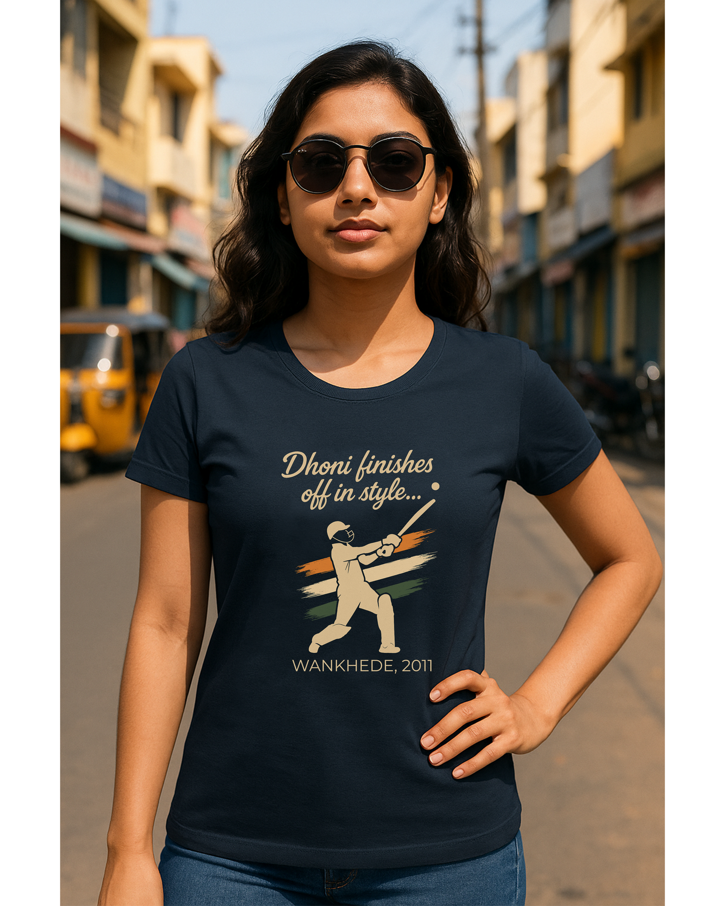 Dhoni Finishes Off in Style T-Shirt- Women's Fit| India’s Finest Hour Series
