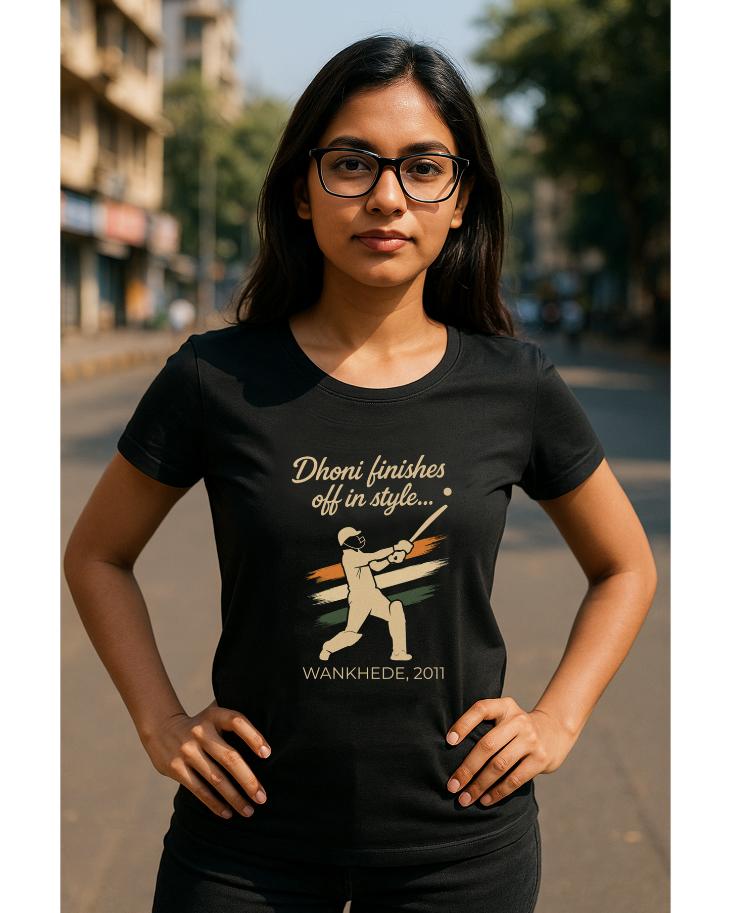 Dhoni Finishes Off in Style T-Shirt- Women's Fit| India’s Finest Hour Series
