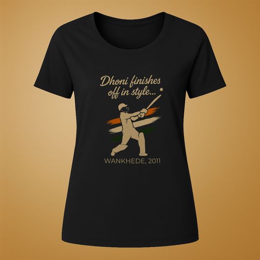 Dhoni Finishes Off in Style T-Shirt- Women's Fit| India’s Finest Hour Series
