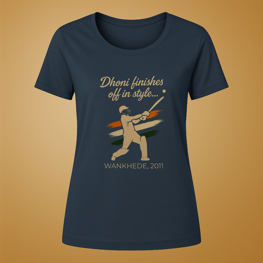 Dhoni Finishes Off in Style T-Shirt- Women's Fit| India’s Finest Hour Series